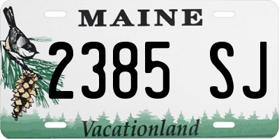 ME license plate 2385SJ