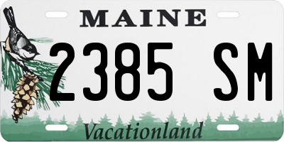 ME license plate 2385SM