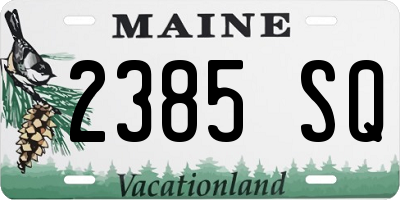 ME license plate 2385SQ