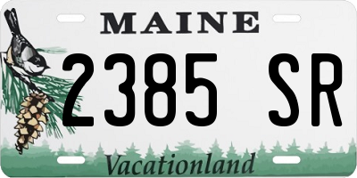 ME license plate 2385SR