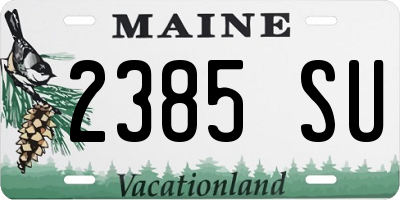 ME license plate 2385SU