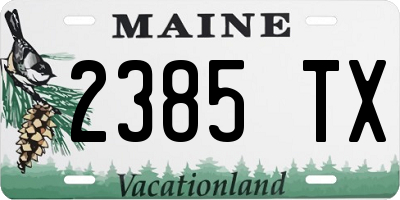 ME license plate 2385TX