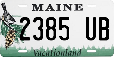 ME license plate 2385UB