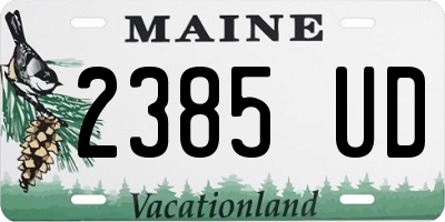 ME license plate 2385UD