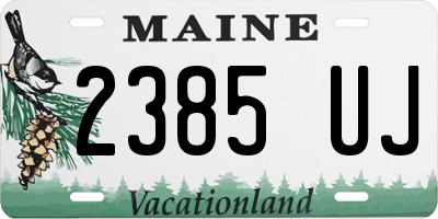 ME license plate 2385UJ