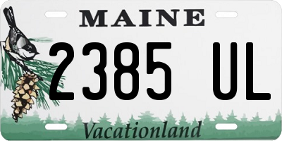 ME license plate 2385UL