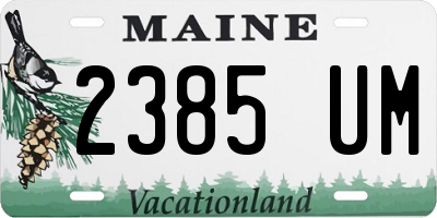 ME license plate 2385UM