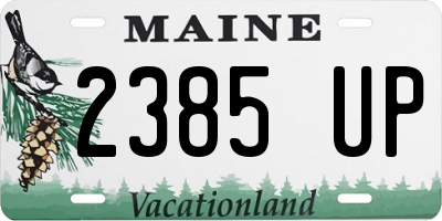ME license plate 2385UP