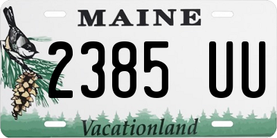 ME license plate 2385UU