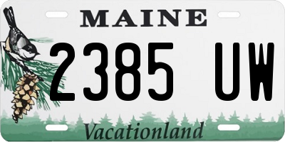 ME license plate 2385UW