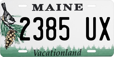 ME license plate 2385UX