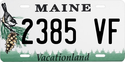 ME license plate 2385VF