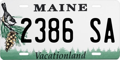 ME license plate 2386SA