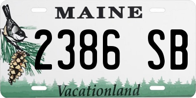 ME license plate 2386SB