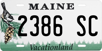 ME license plate 2386SC