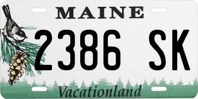 ME license plate 2386SK