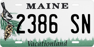 ME license plate 2386SN