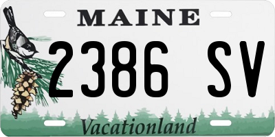 ME license plate 2386SV