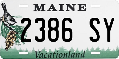ME license plate 2386SY