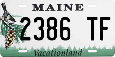 ME license plate 2386TF