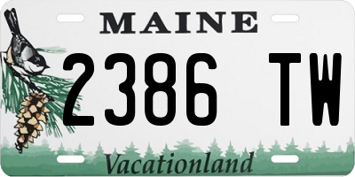 ME license plate 2386TW