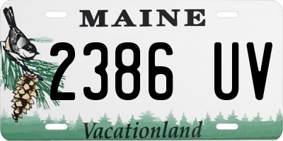 ME license plate 2386UV