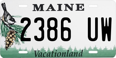 ME license plate 2386UW