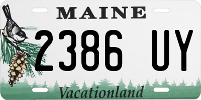 ME license plate 2386UY