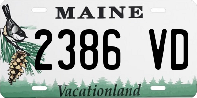 ME license plate 2386VD