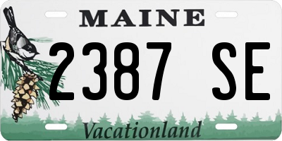 ME license plate 2387SE
