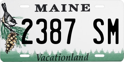 ME license plate 2387SM
