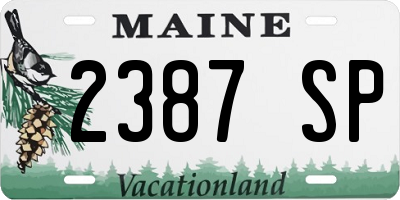 ME license plate 2387SP