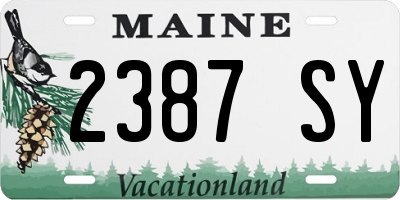 ME license plate 2387SY