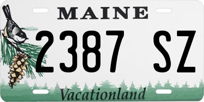 ME license plate 2387SZ