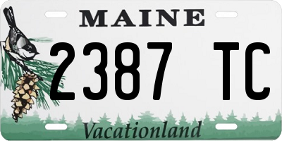 ME license plate 2387TC