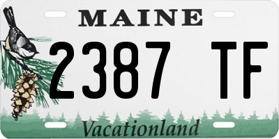 ME license plate 2387TF