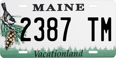ME license plate 2387TM