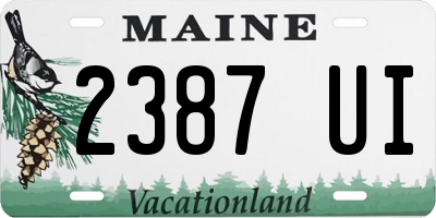 ME license plate 2387UI
