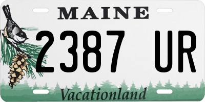 ME license plate 2387UR