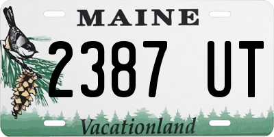 ME license plate 2387UT