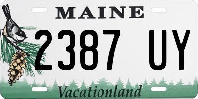 ME license plate 2387UY