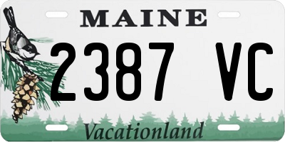 ME license plate 2387VC