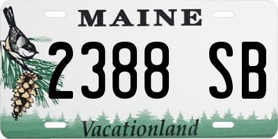 ME license plate 2388SB