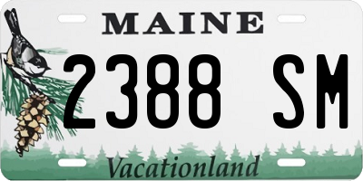 ME license plate 2388SM