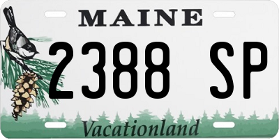 ME license plate 2388SP