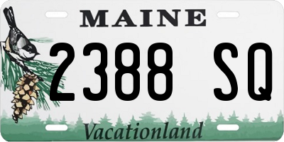 ME license plate 2388SQ