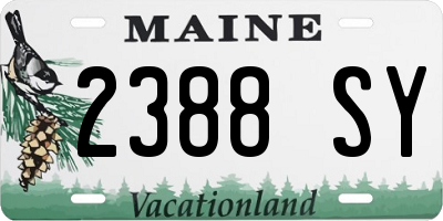 ME license plate 2388SY