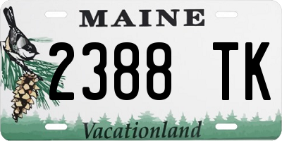 ME license plate 2388TK