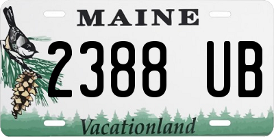 ME license plate 2388UB