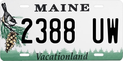 ME license plate 2388UW